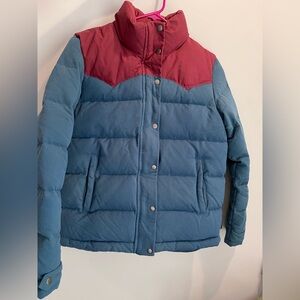 Patagonia Bivy Down Jacket Dark Teal & Burgundy Size Women’s Medium